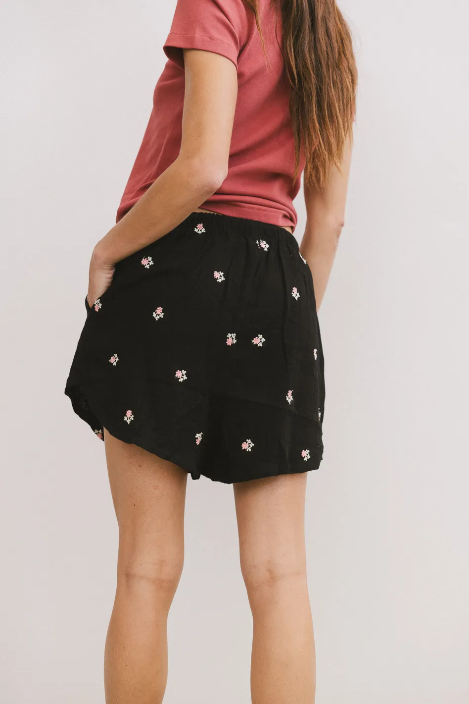 Elia Floral Shorts in Black - FINAL SALE sold by bohme product image thumbnail 3