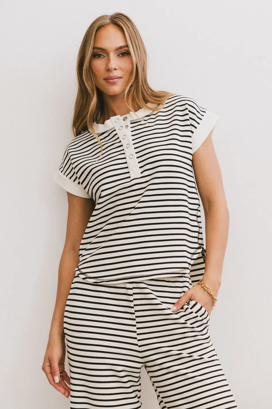 Zia Striped Top in Black - FINAL SALE sold by bohme product image thumbnail 3