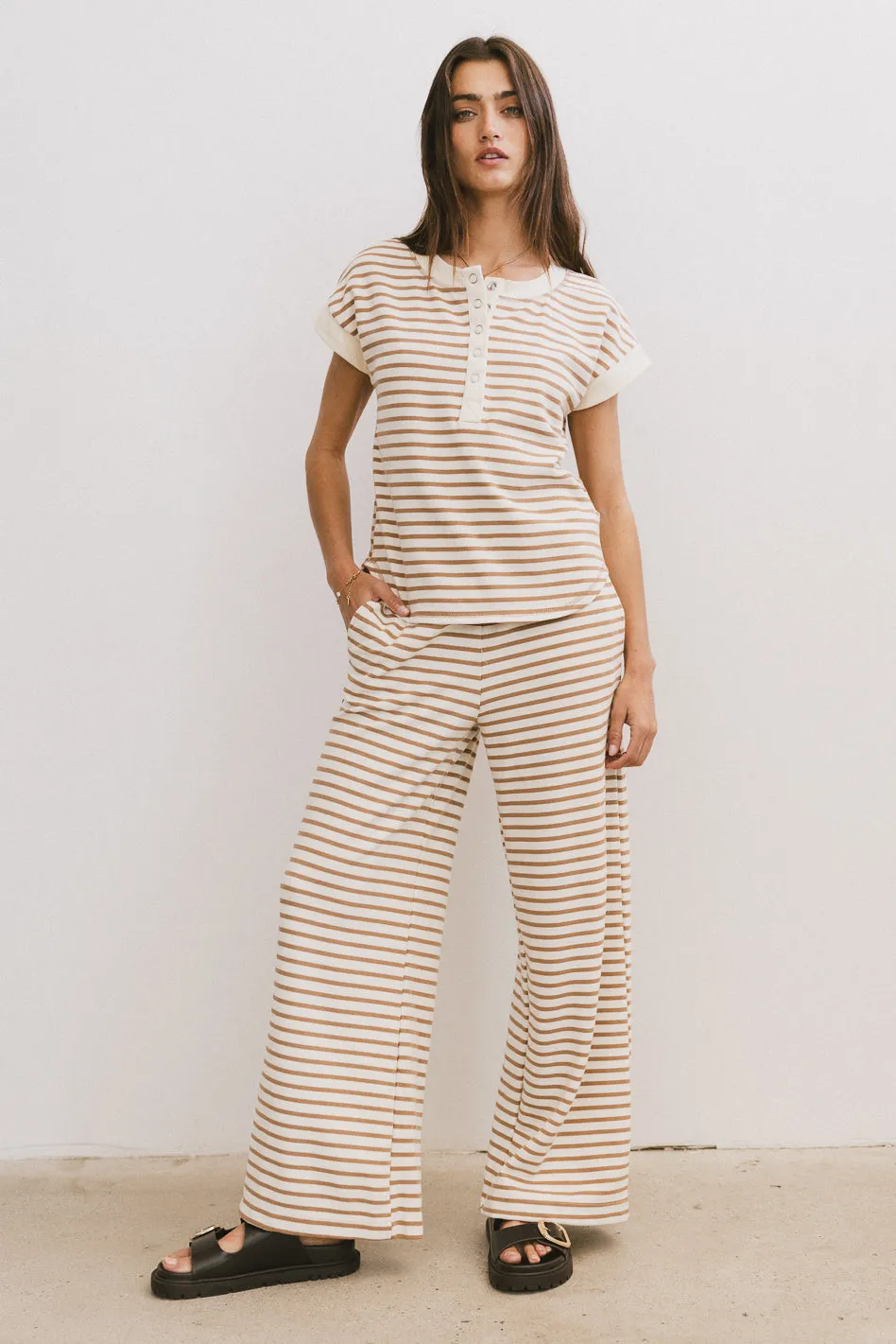 Zia Striped Top in Sand - FINAL SALE sold by bohme product image thumbnail 2