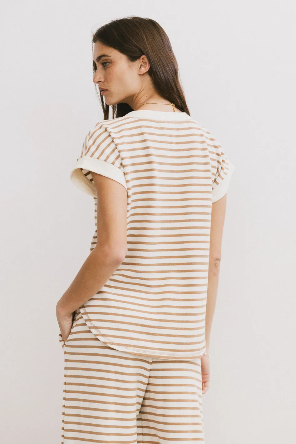 Zia Striped Top in Sand - FINAL SALE sold by bohme product image thumbnail 5