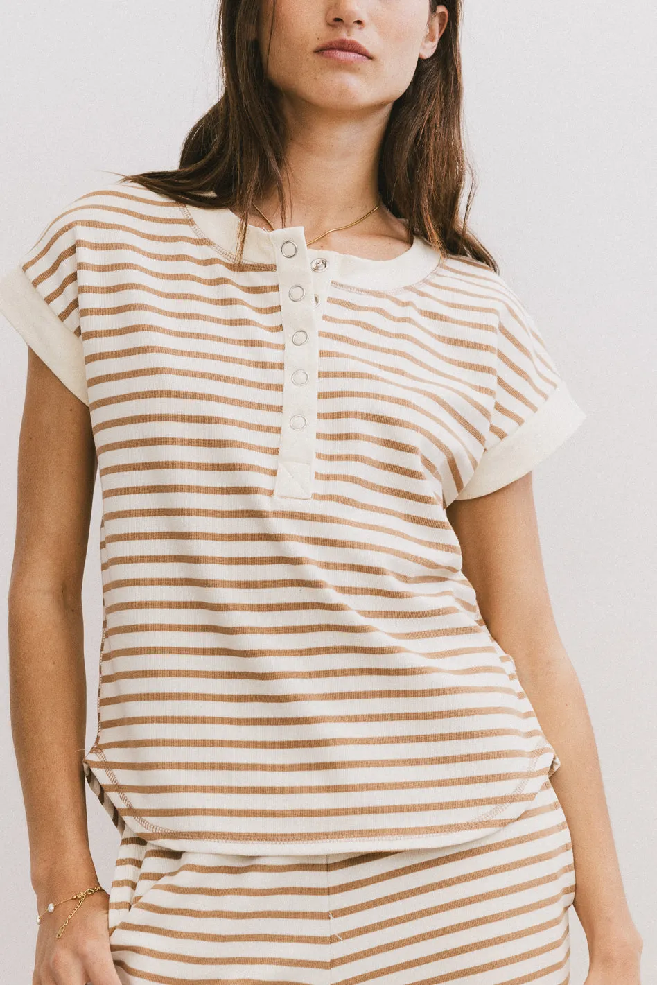 Zia Striped Top in Sand - FINAL SALE sold by bohme product image thumbnail 4