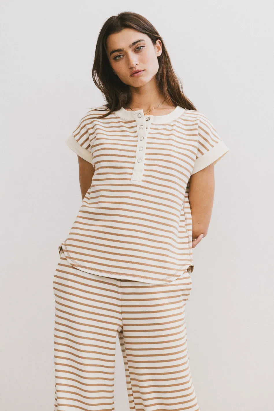 Zia Striped Top in Sand - FINAL SALE sold by bohme product image thumbnail 3