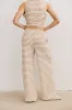 Zia Striped Bottoms in Sand sold by bohme
