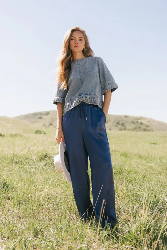 Josie Wide Leg Satin Pants sold by bohme