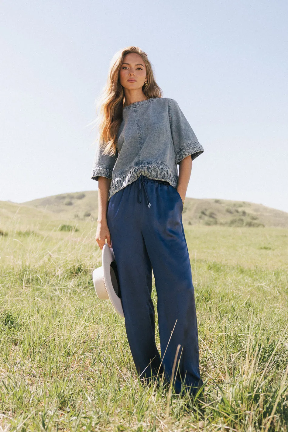 Josie Wide Leg Satin Pants - FINAL SALE sold by bohme