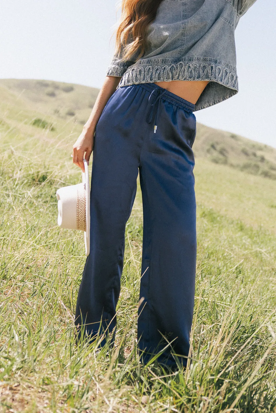 Josie Wide Leg Satin Pants - FINAL SALE sold by bohme product image thumbnail 2