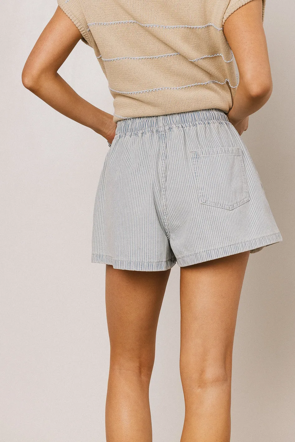 Raven Shorts in Denim Stripe - FINAL SALE sold by bohme product image thumbnail 2