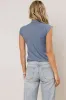 Sunny Mock Neck Top in Blue sold by bohme