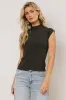 Sunny Mock Neck Top in Charcoal sold by bohme