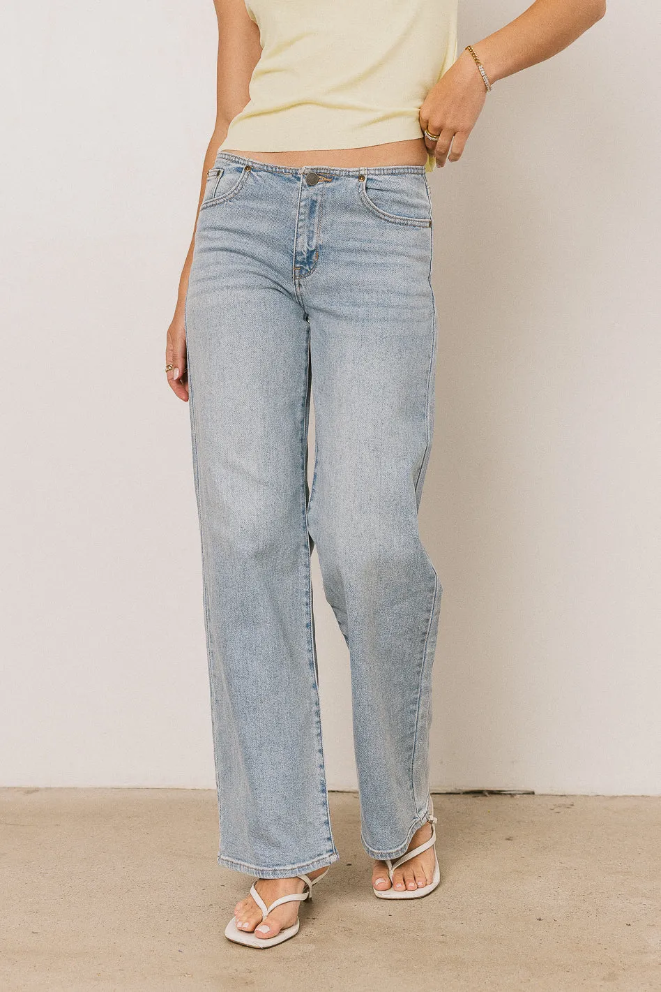 Livy No Waistband Straight Leg Jeans in Light Wash sold by bohme product image thumbnail 4