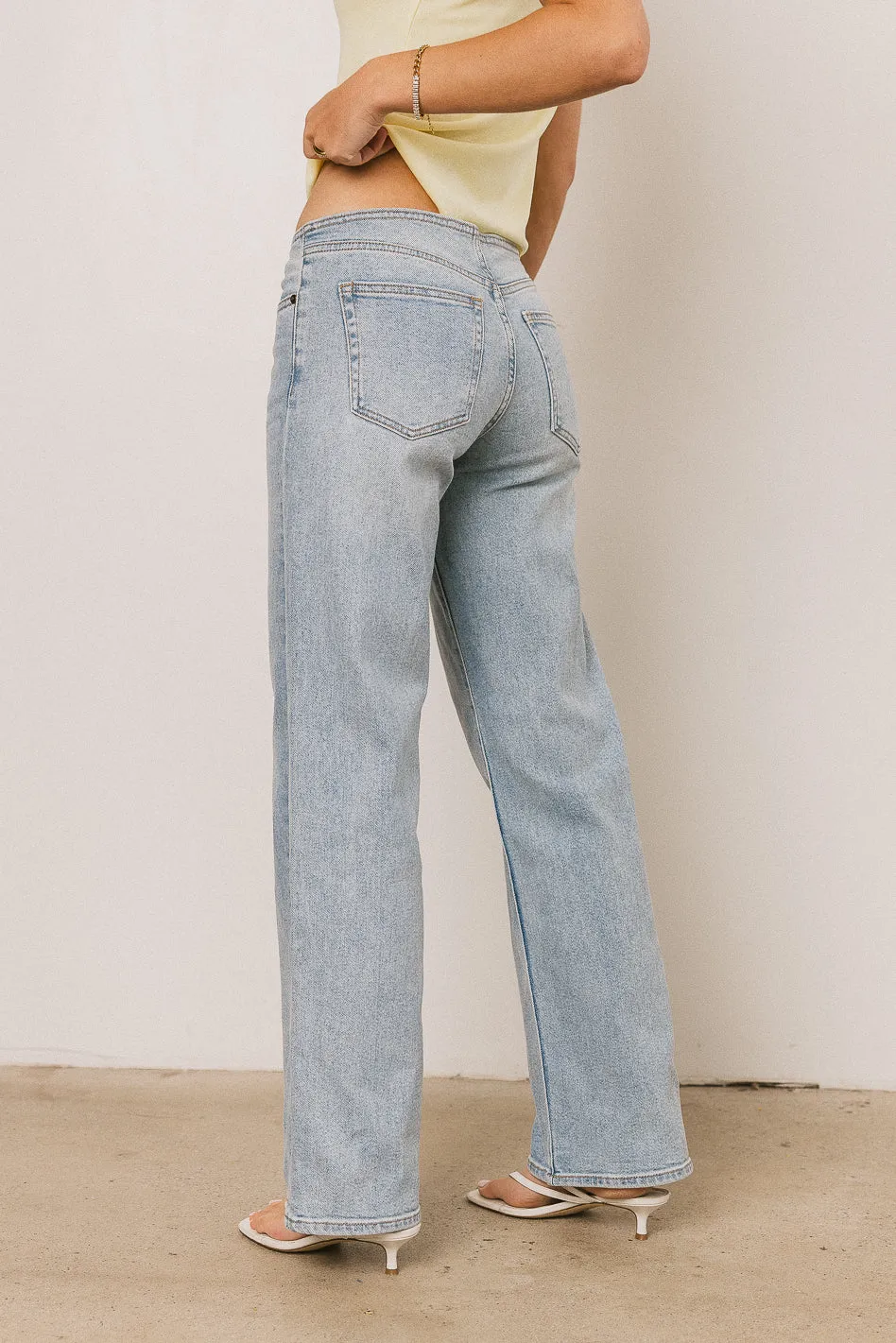 Livy No Waistband Straight Leg Jeans in Light Wash sold by bohme product image thumbnail 2
