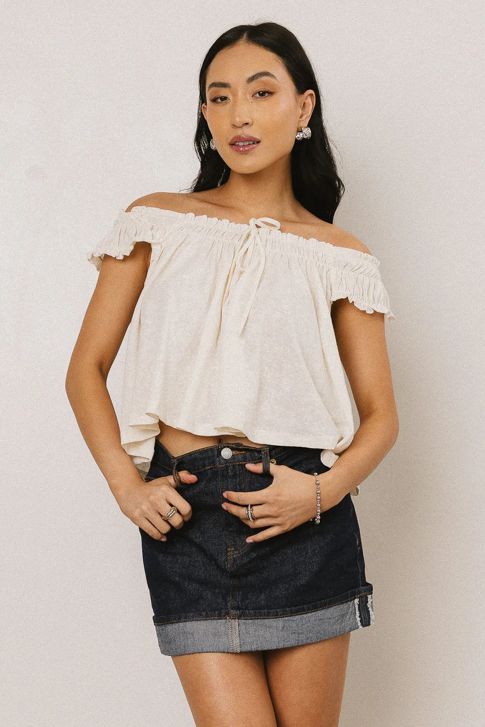 Casey Relaxed Top in Cream - FINAL SALE sold by bohme