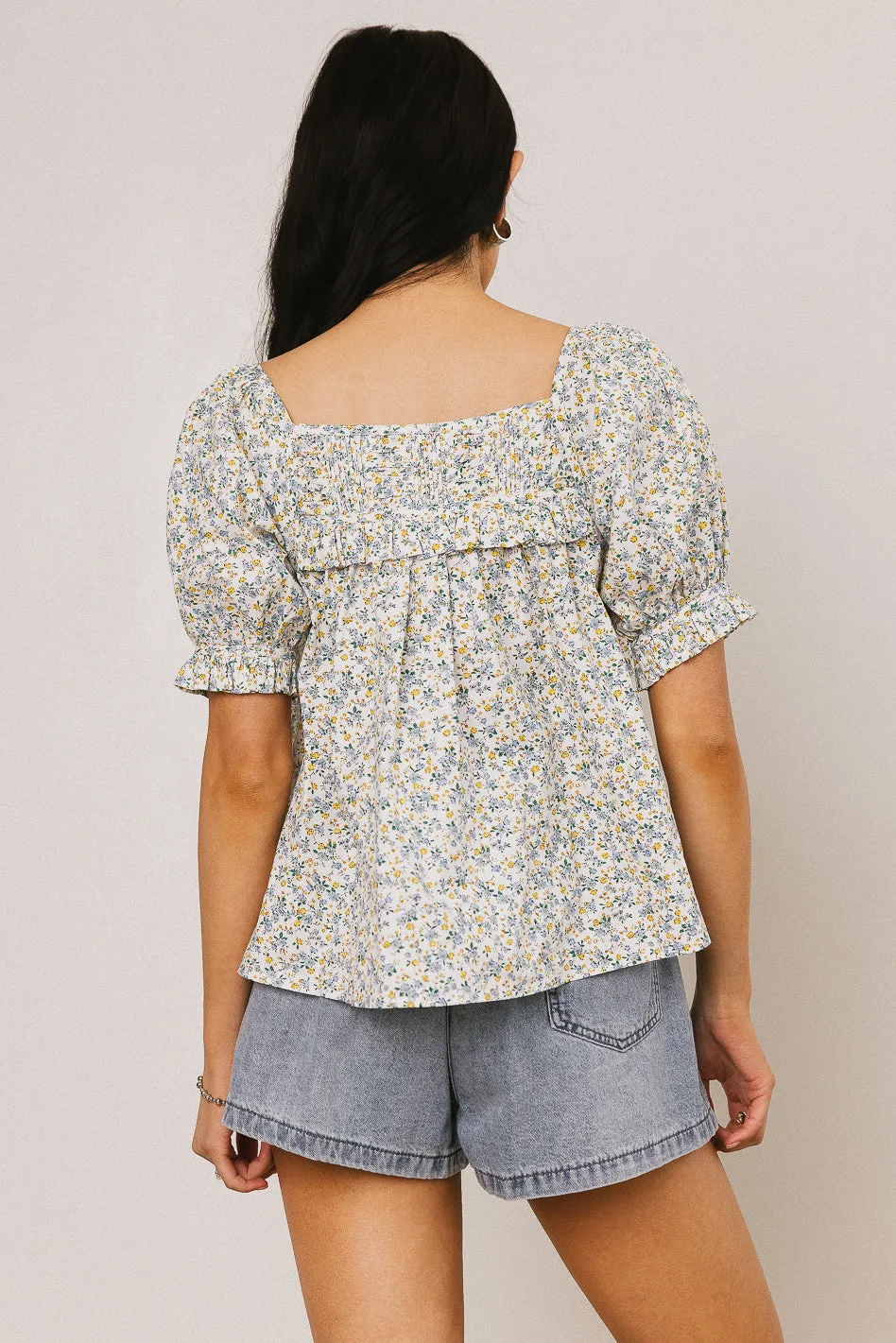 Tiffany Floral Blouse in Blue - FINAL SALE sold by bohme product image thumbnail 3
