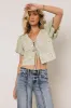 Sylas Embroidered Blouse in Sage sold by bohme