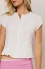 Rumi Button Front Blouse in White sold by bohme