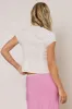 Rumi Button Front Blouse in White sold by bohme