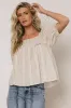 Tiffany Floral Blouse in Cream sold by bohme