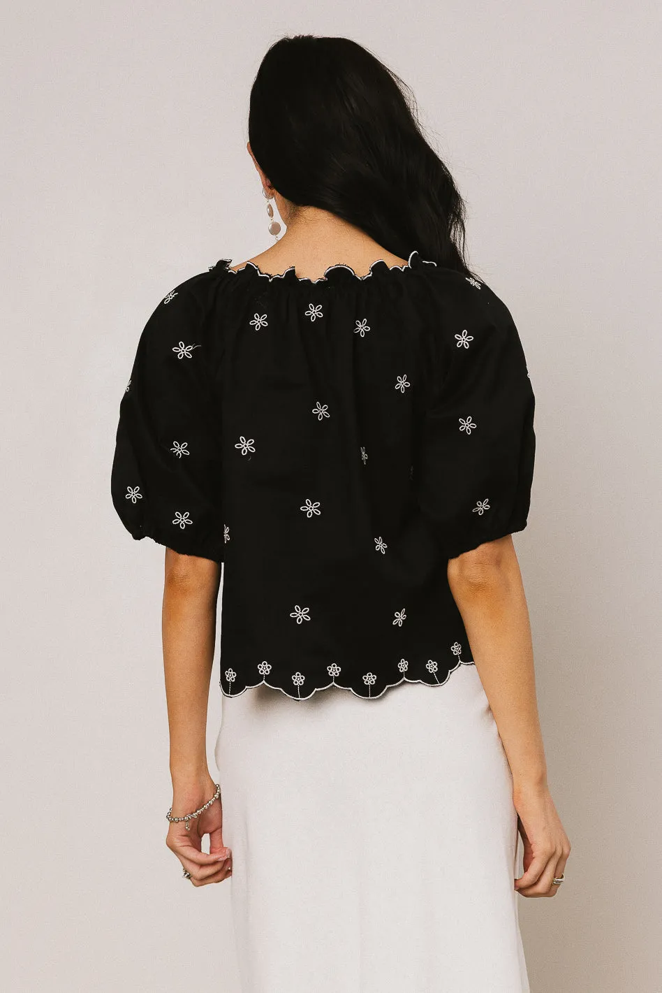 Kara Embroidered Blouse in Black - FINAL SALE sold by bohme product image thumbnail 4