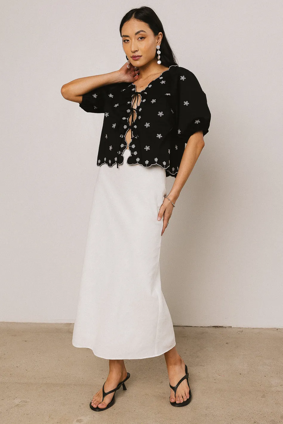 Kara Embroidered Blouse in Black - FINAL SALE sold by bohme product image thumbnail 3