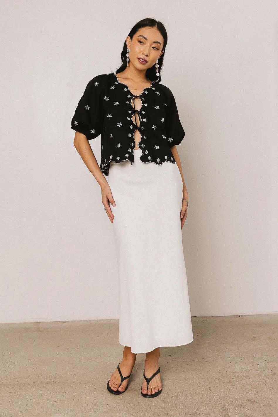 Kara Embroidered Blouse in Black - FINAL SALE sold by bohme