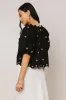 Kara Embroidered Blouse in Black sold by bohme