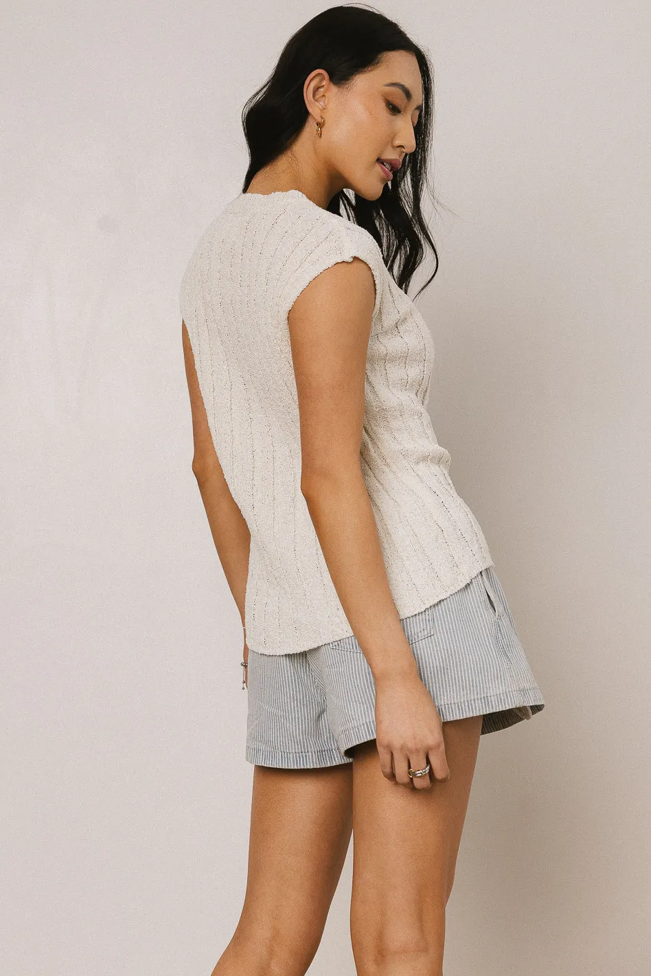 Warren Ribbed Tank in Cream - FINAL SALE sold by bohme product image thumbnail 4