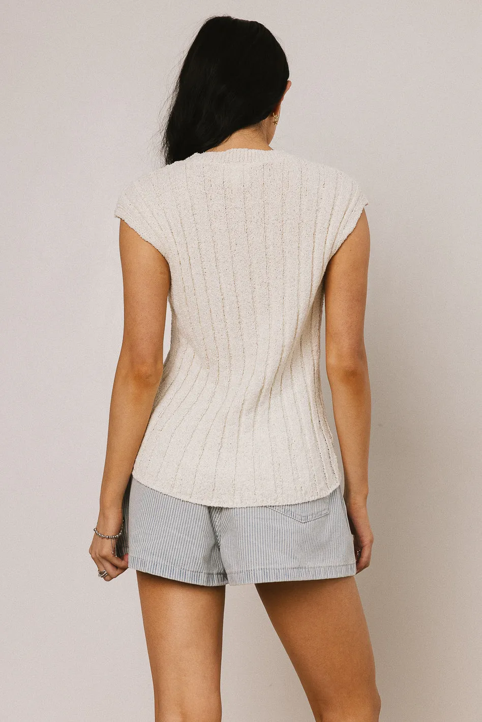 Warren Ribbed Tank in Cream - FINAL SALE sold by bohme product image thumbnail 2