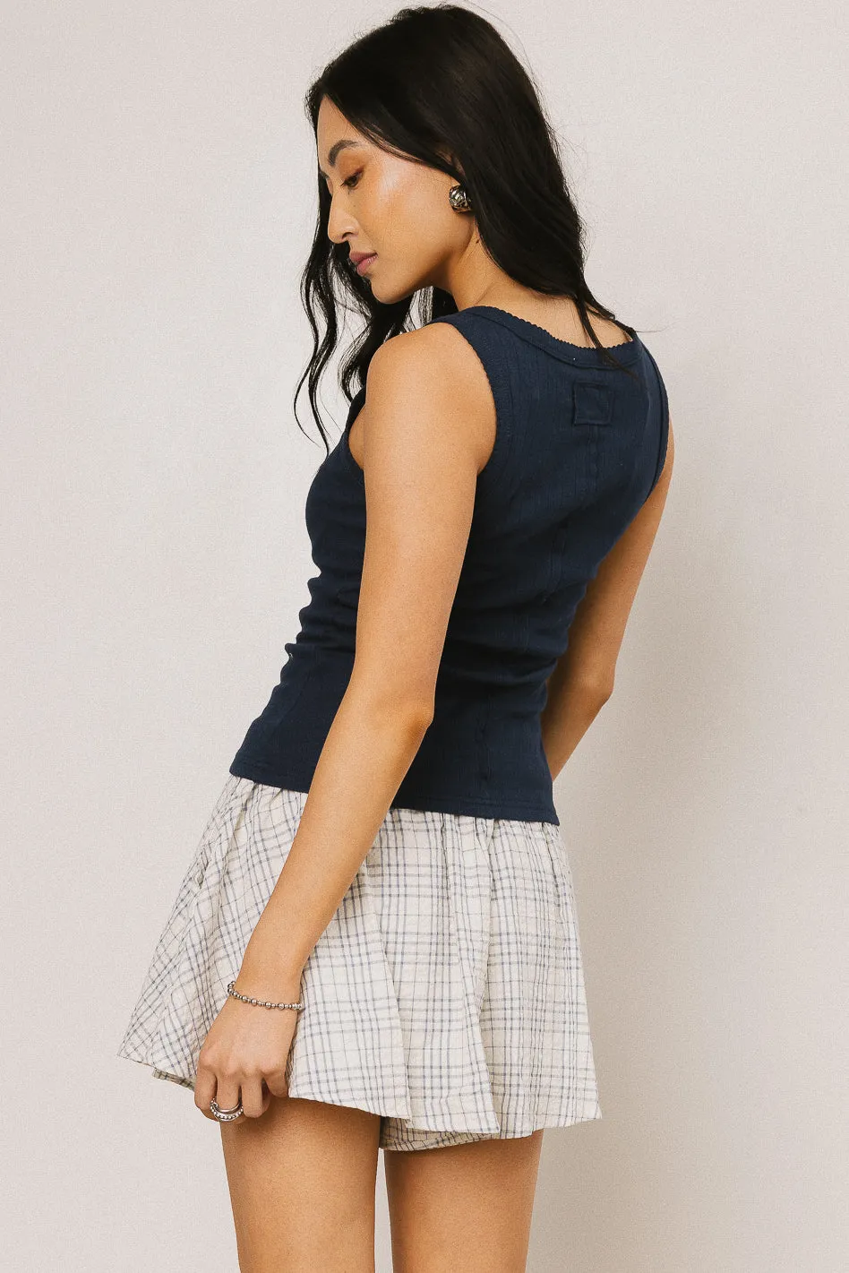 Apollo Knit Tank Top in Navy sold by bohme product image thumbnail 3