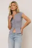 Vestia Button Up Tee in Slate Blue sold by bohme