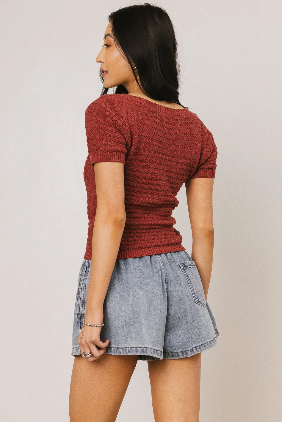 Lewis Knit Sweater in Marsala - FINAL SALE sold by bohme product image thumbnail 4