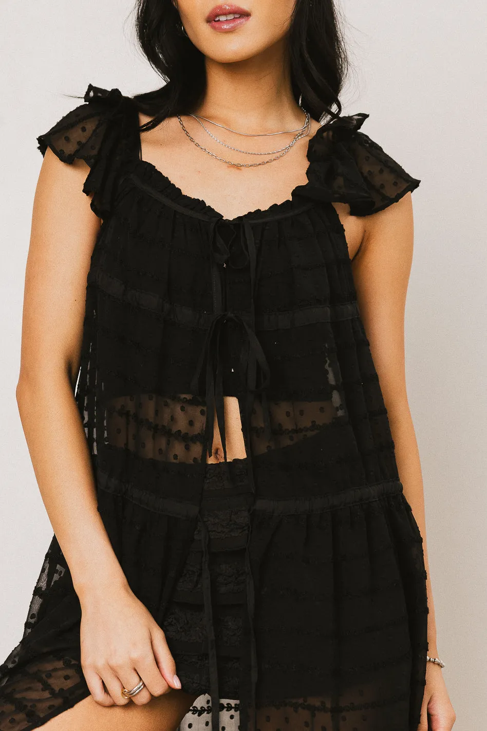 Mona Embroidered Kimono in Black sold by bohme product image thumbnail 2