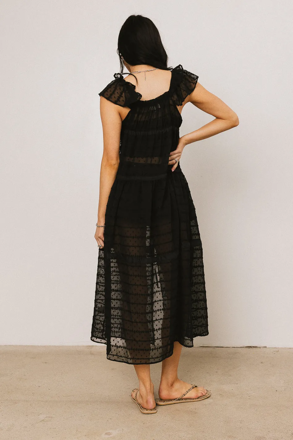 Mona Embroidered Kimono in Black sold by bohme product image thumbnail 5