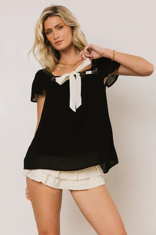 Cohen Bow Blouse in Black sold by bohme