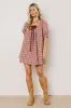 Cody Gingham Mini Dress in Burgundy sold by bohme
