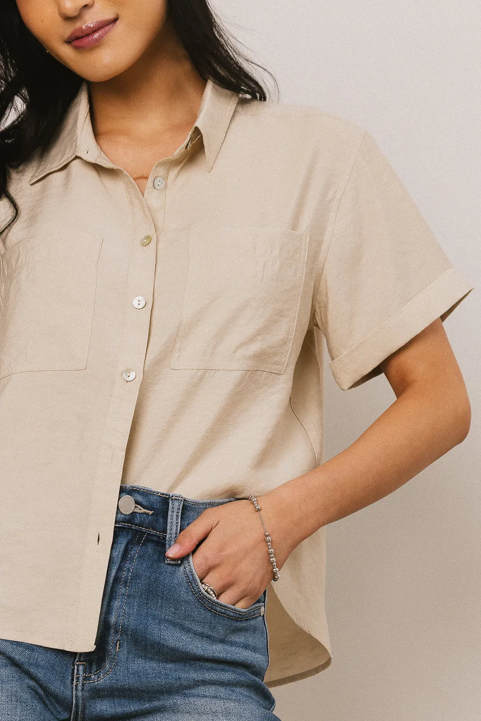 Nash Button Up in Taupe - FINAL SALE sold by bohme product image thumbnail 2