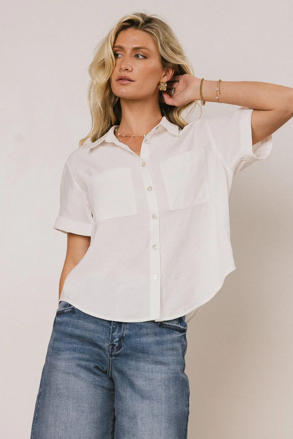 Nash Button Up in White sold by bohme product image thumbnail 4