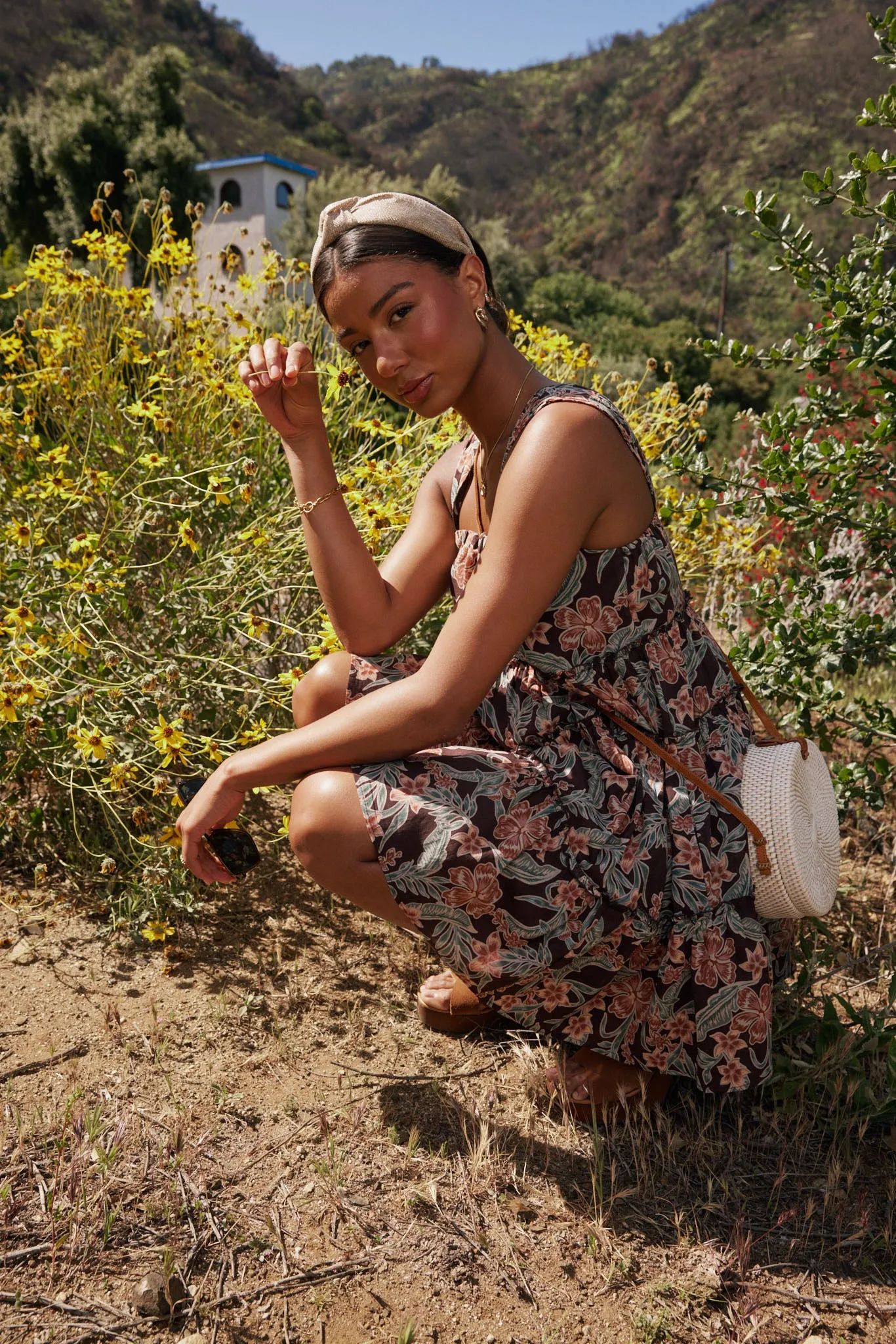 Shawn Floral Mini Dress in Brown - FINAL SALE sold by bohme product image thumbnail 3