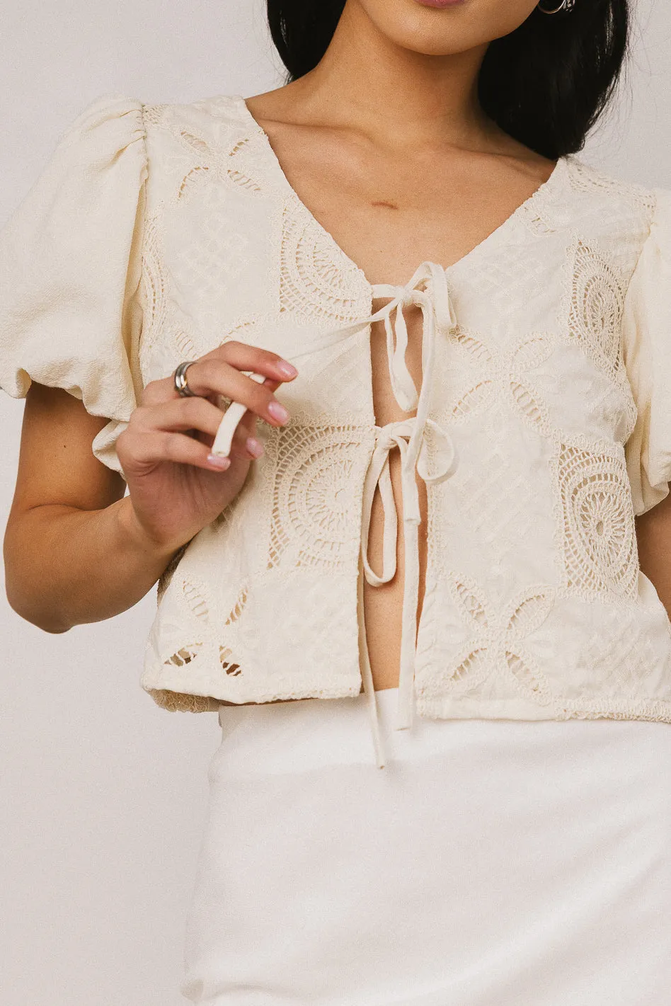 Sylas Embroidered Blouse in Ivory - FINAL SALE sold by bohme