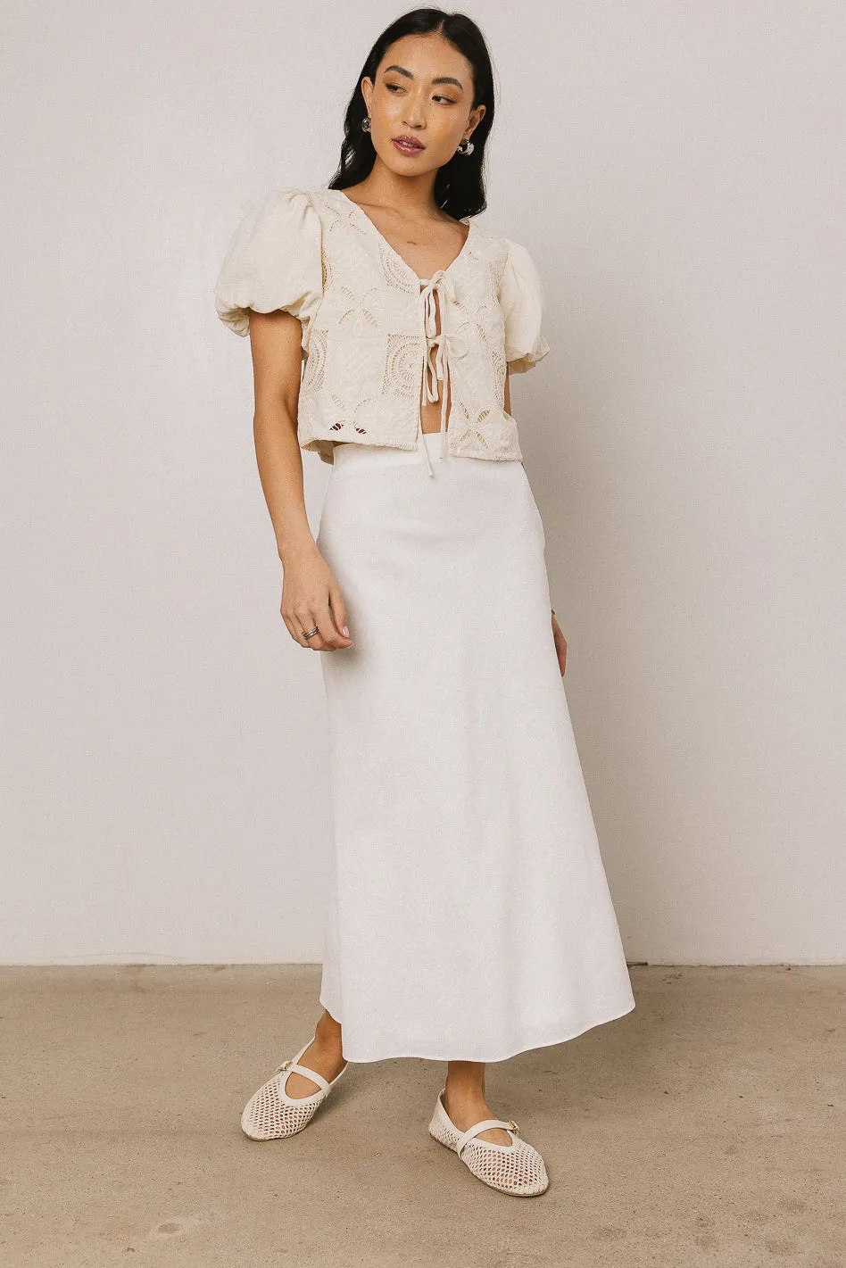 Sylas Embroidered Blouse in Ivory - FINAL SALE sold by bohme product image thumbnail 5