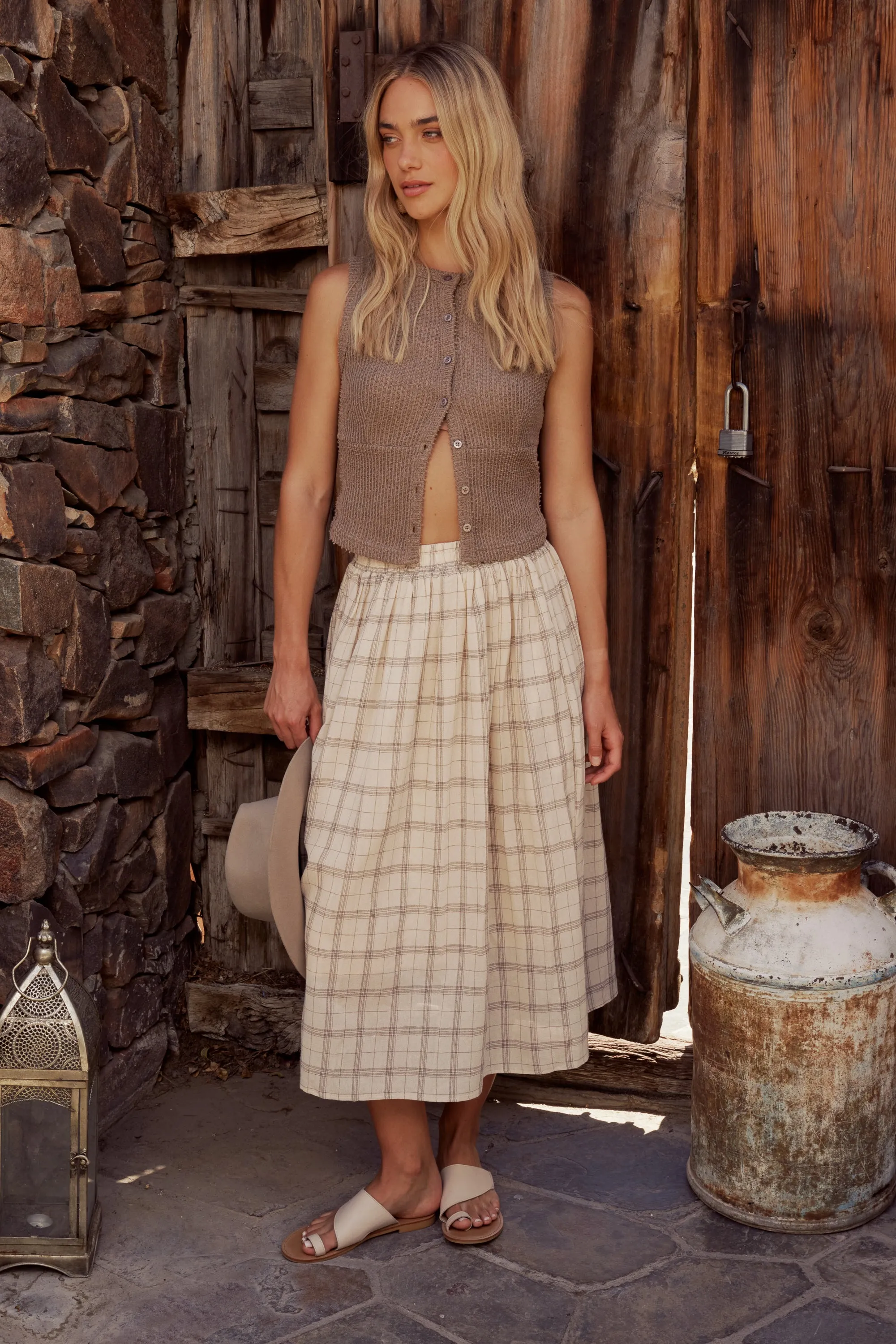 Griffin Knit Tank Top in Taupe sold by bohme product image thumbnail 4