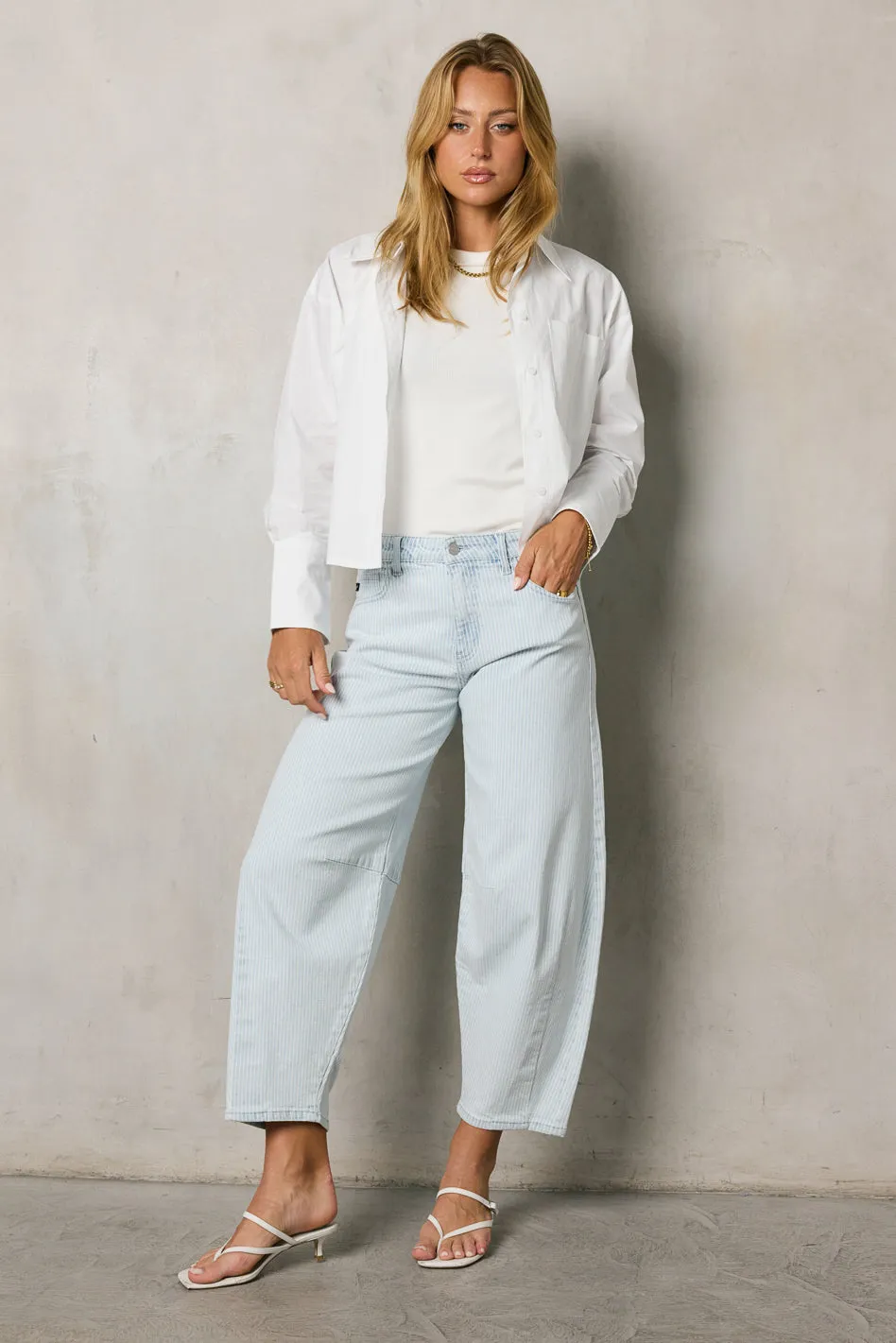 Cade Striped Barrel Jeans - FINAL SALE sold by bohme product image thumbnail 2