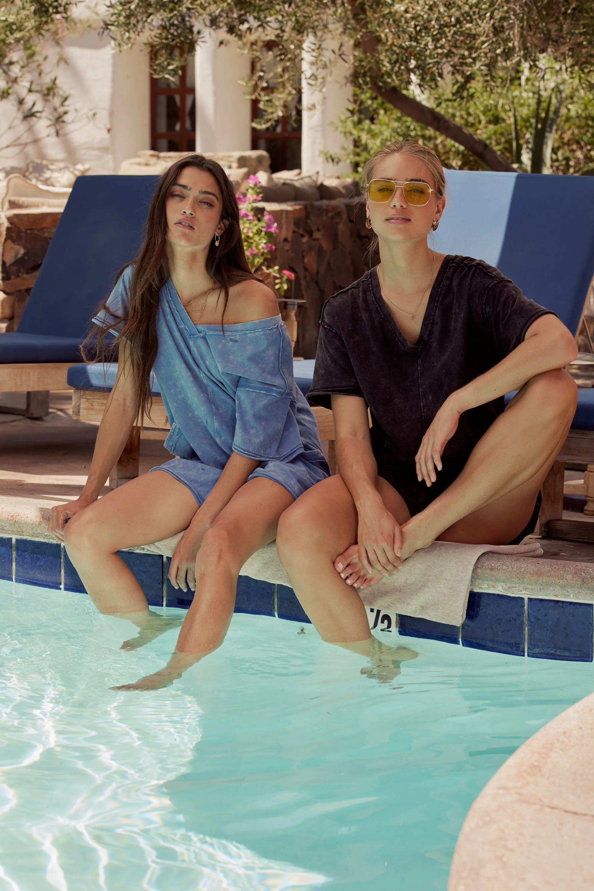 Lynn Relaxed Romper in Blue - FINAL SALE sold by bohme product image thumbnail 4