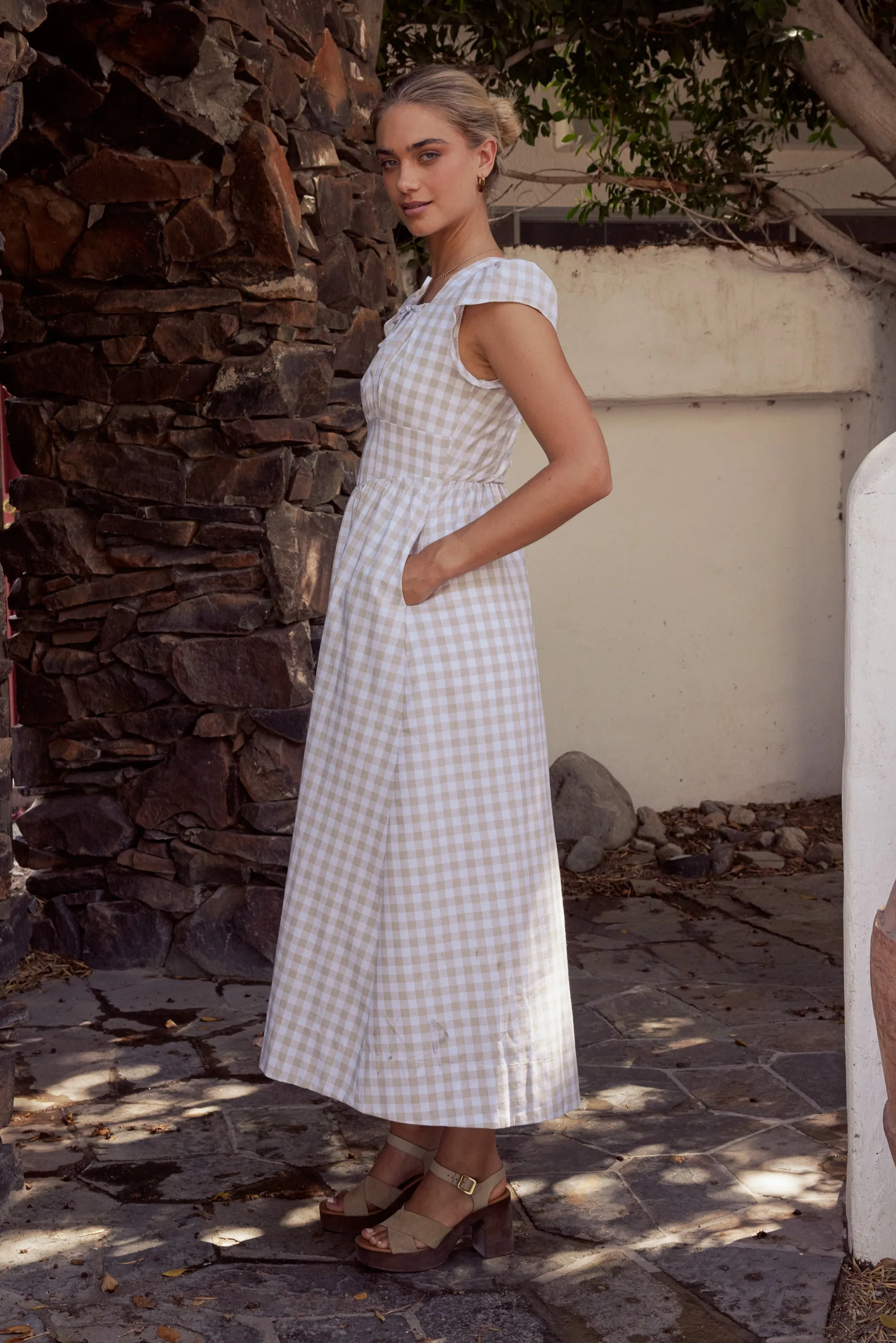 Amani Plaid Maxi Dress - FINAL SALE sold by bohme product image thumbnail 2