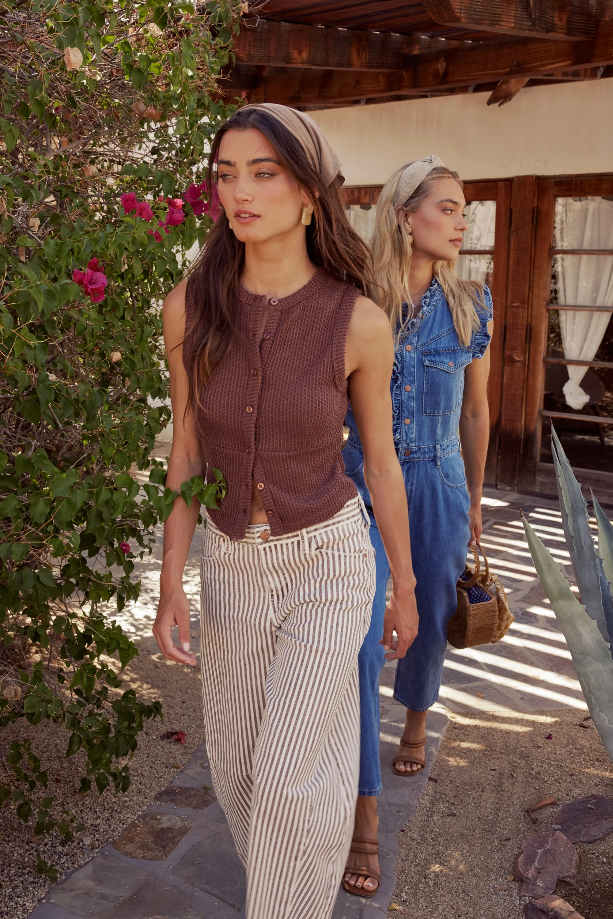 Griffin Knit Tank Top in Wine sold by bohme product image thumbnail 4