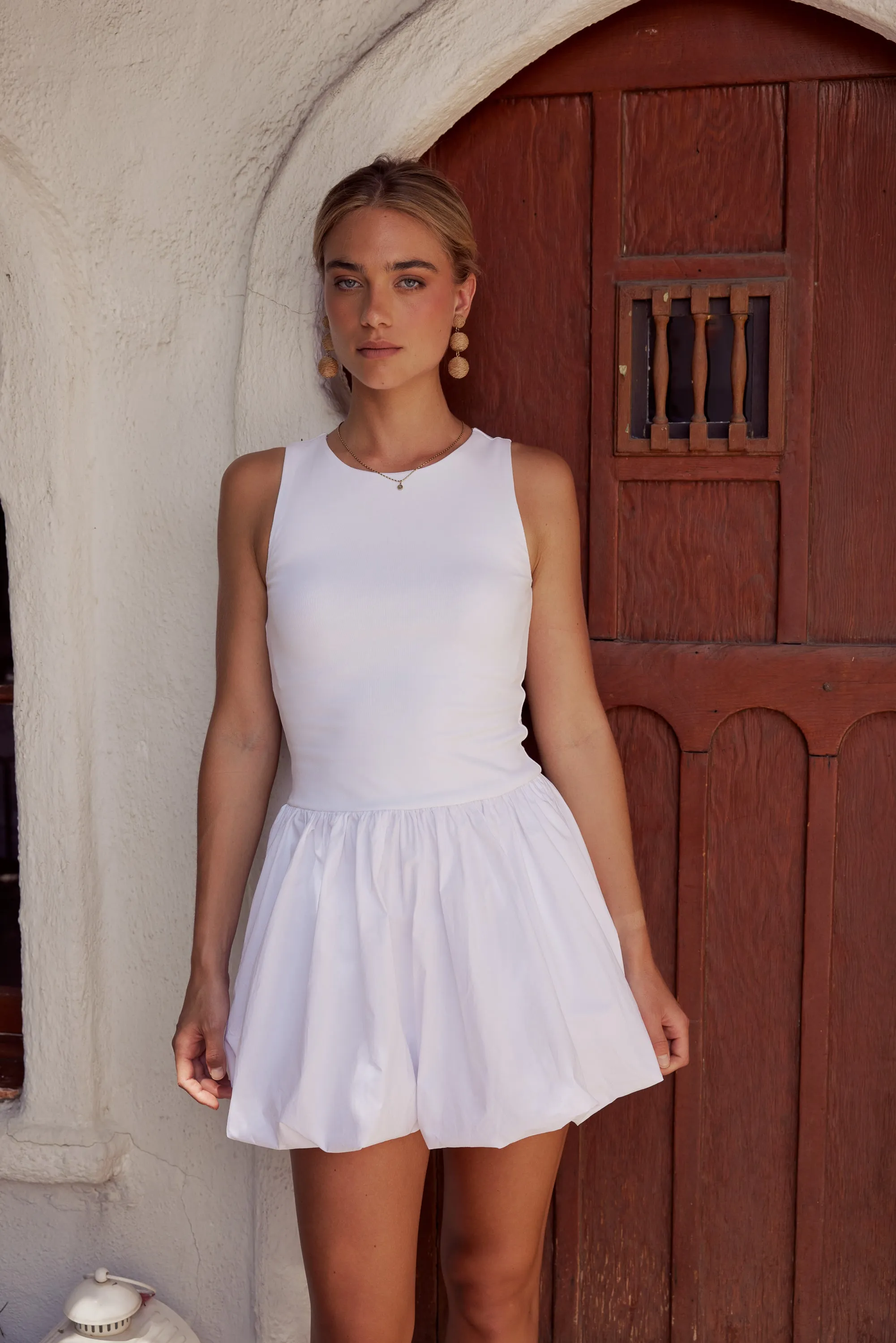 Nila Bubble Mini Dress in White - FINAL SALE sold by bohme product image thumbnail 4