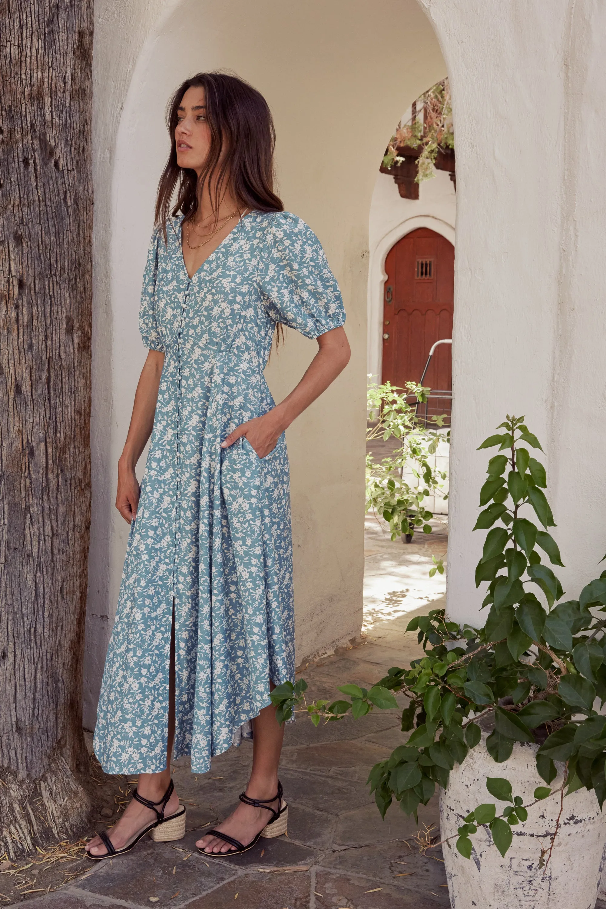 Sandra Button Front Maxi Dress sold by bohme