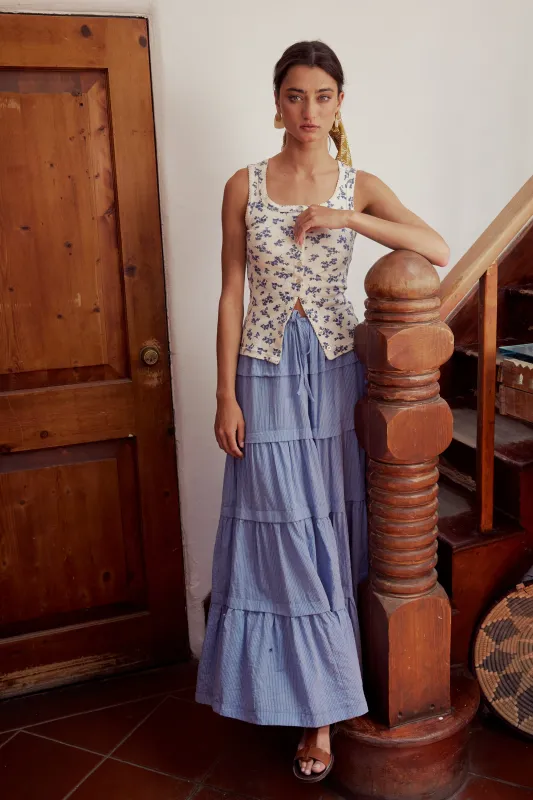 Apollo Knit Tank Top in Cream sold by bohme
