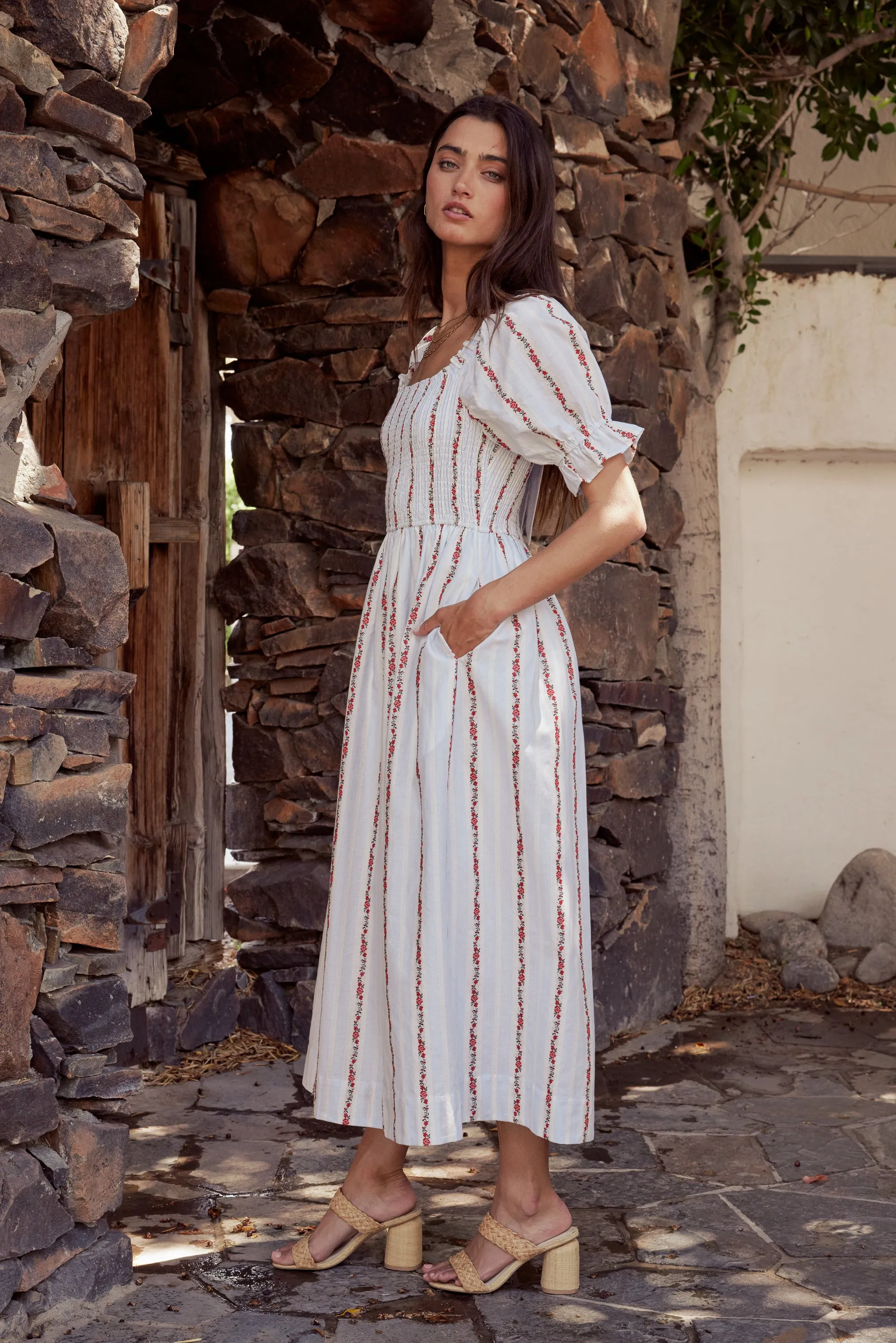 Effie Embroidered Midi Dress - FINAL SALE sold by bohme product image thumbnail 2