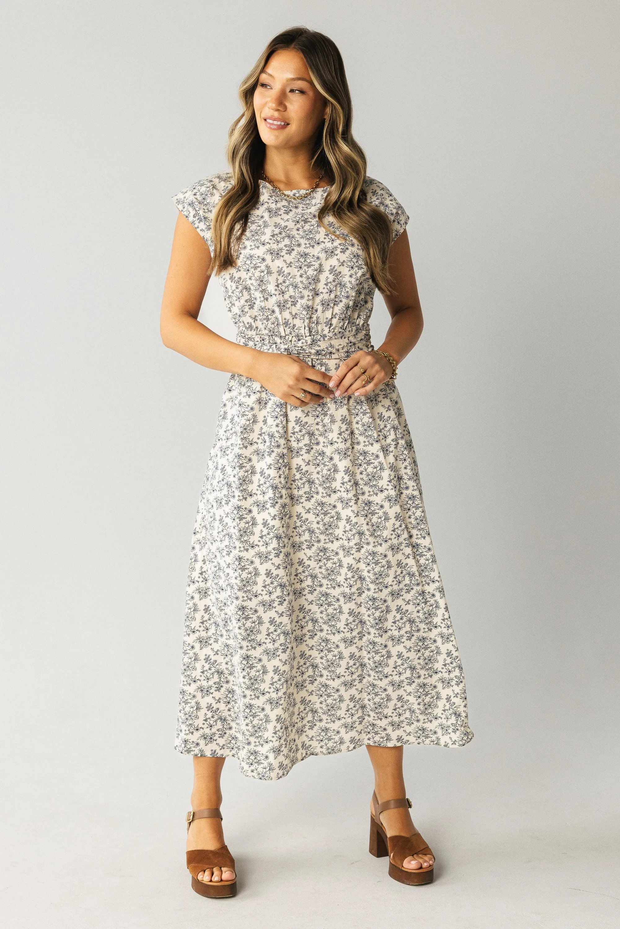 Heather Floral Maxi Dress in Blue - FINAL SALE sold by bohme product image thumbnail 4