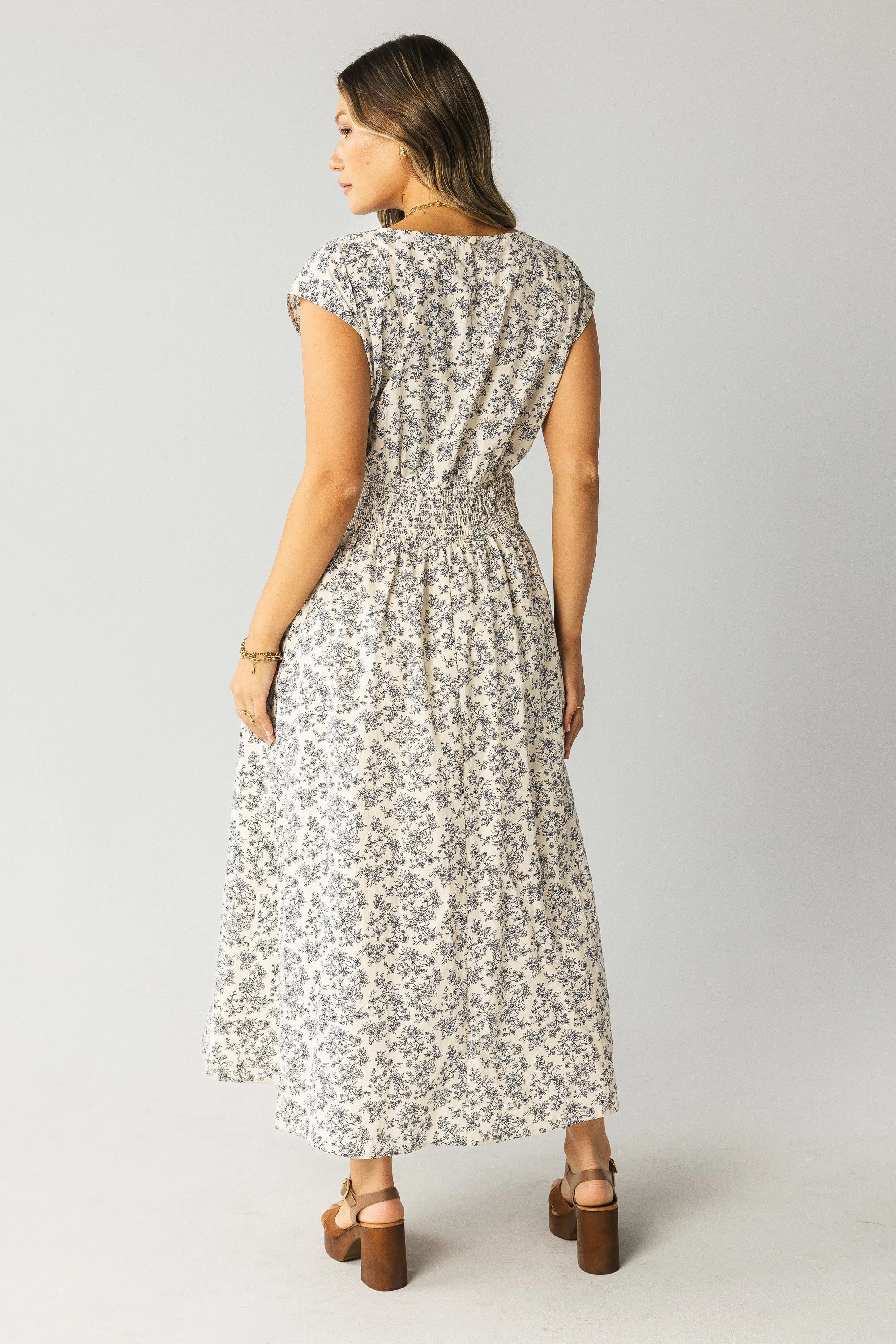 Heather Floral Maxi Dress in Blue - FINAL SALE sold by bohme product image thumbnail 3